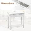 Giantex Console Table with Drawers, Entry Table, Narrow Sofa Table with Open Storage Shelf, Wood Legs, Foyer Table, Entryway Table for Office, Living Room, Hallway, Couch Table (White)(White)