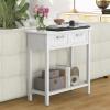 Giantex Console Table with Drawers, Entry Table, Narrow Sofa Table with Open Storage Shelf, Wood Legs, Foyer Table, Entryway Table for Office, Living Room, Hallway, Couch Table (White)(White)