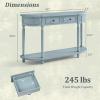 Giantex Console Table with Storage, 52” Long Sofa Table with 2 Drawers, Open Shelf, Solid Wood Legs, Narrow Entryway Table, Vintage Behind Couch Entry Table for Living Room Hallway, Foyer