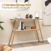 Giantex Console Table with Storage Shelf – 44” Entryway Table, Long Narrow Couch Table with Golden Metal Frame, Marble-Like Board, Foyer Table, Sofa Side Table for Living Room, Hallway, Entry Table