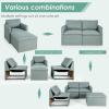 Giantex Convertible Sectional Sofa Couch, Modern L-Shaped Sectional Couch 3-Seat Sofa with Reversible Chaise, Spring Support Large Weight, Linen Fabric Corner Sofa Sets for Apartment, Dorm(Green)