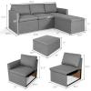 Giantex Convertible Sectional Sofa Couch, Modern L-Shaped Sectional Couch 3-Seat Sofa with Reversible Chaise, Spring Support Large Weight, Linen Fabric Corner Sofa Sets for Apartment, Dorm(Dark Gray)
