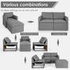 Giantex Convertible Sectional Sofa Couch, Modern L-Shaped Sectional Couch 3-Seat Sofa with Reversible Chaise, Spring Support Large Weight, Linen Fabric Corner Sofa Sets for Apartment, Dorm(Dark Gray)