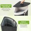 Giantex Corner Laundry Hamper with Lid, 58 L Bamboo Laundry Basket with Removable Liner & Handle, Triangle Clothes Hamper for Small Spaces, Bedroom, Bathroom, Laundry & Living Room (Black)(Black)