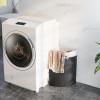 Giantex Corner Laundry Hamper with Lid, 58 L Bamboo Laundry Basket with Removable Liner & Handle, Triangle Clothes Hamper for Small Spaces, Bedroom, Bathroom, Laundry & Living Room (Black)(Black)