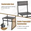 Giantex Dining Table Set for 4, 47”L x 28”W Rectangular Kitchen Table w/ 4 Trapezoid Chairs, Reinforced Metal Frame & Storage Rack, Industrial Space-Saving Dinette Set for Kitchen Dining Room (Brown)(Grey)
