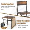 Giantex Dining Table Set for 4, 47”L x 28”W Rectangular Kitchen Table w/ 4 Trapezoid Chairs, Reinforced Metal Frame & Storage Rack, Industrial Space-Saving Dinette Set for Kitchen Dining Room (Brown)(Rustic Brown)