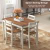Giantex Dining Table Set for 4, Dining Room Table Set for 4, Breakfast Nook with Kitchen Table, 4 Dining Chairs, Compact Space-Saving Dinette Set for Small Space, Kitchen Table Chairs Set of 4 (Brown)