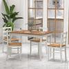 Giantex Dining Table Set for 4, Dining Room Table Set for 4, Breakfast Nook with Kitchen Table, 4 Dining Chairs, Compact Space-Saving Dinette Set for Small Space, Kitchen Table Chairs Set of 4 (Brown)
