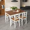 Giantex Dining Table Set for 4, Dining Room Table Set for 4, Breakfast Nook with Kitchen Table, 4 Dining Chairs, Compact Space-Saving Dinette Set for Small Space, Kitchen Table Chairs Set of 4 (Brown)