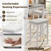 Giantex Dining Table Set for 4, Kitchen Table Chairs Set of 4, Counter Height Dining Table Set with 4 Bar Stools, Space-Saving Dinette Table Set for Small Place, Breakfast Nook Table Set (Brown)(White)