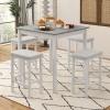 Giantex Dining Table Set for 4, Kitchen Table Chairs Set of 4, Counter Height Dining Table Set with 4 Bar Stools, Space-Saving Dinette Table Set for Small Place, Breakfast Nook Table Set (Brown)(White)