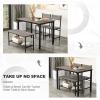 Giantex Dining Table Set for 4, Kitchen Table with Bench and Chairs, Industrial Gathering Bench Dining Set W/Metal Frame & Storage Rack, Dinette Set, Modern Functional Desk Set (Black Oak)(Black Oak)