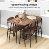 Giantex Dining Table Set for 4, Mid-Century Kitchen Furniture Set w/Kitchen Table, 4 Dining Chairs, Reinforced Metal Frame, 5-Piece Space-Saving Dinette Set for Small Place, Breakfast Nook