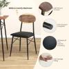 Giantex Dining Table Set for 4, Mid-Century Kitchen Furniture Set w/Kitchen Table, Bench & 2 Upholstered PVC Leather Chairs, 4-Piece Space-Saving Dinette Set for Small Place, Breakfast Nook