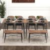 Giantex Dining Table Set for 4, Mid-Century Kitchen Furniture Set w/Kitchen Table, Bench & 2 Upholstered PVC Leather Chairs, 4-Piece Space-Saving Dinette Set for Small Place, Breakfast Nook