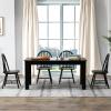 Giantex Dining Table Set for 4, Rectangular Wooden Dining Table & 4 Windsor Dining Chairs, 5 Pieces Modern Space-Saving Dinette Set for Dining Room, Kitchen, Living Room, Restaurant, Black