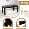 Giantex Dining Table Set for 4, Rectangular Wooden Dining Table & 4 Windsor Dining Chairs, 5 Pieces Modern Space-Saving Dinette Set for Dining Room, Kitchen, Living Room, Restaurant, Black