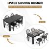 Giantex Dining Table Set for 4, Rectangular Wooden Dining Table & 4 Windsor Dining Chairs, 5 Pieces Modern Space-Saving Dinette Set for Dining Room, Kitchen, Living Room, Restaurant, Black