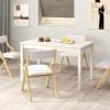 Giantex Dining Table for 4 People, 48″x 29″ Kitchen Table with Wood Legs, Load 330 Lbs, Rectangular Dinner Table for Small Space, Dinette, Apartment, Living Room, Dining Room (Black)(White)