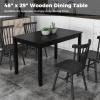 Giantex Dining Table for 4 People, 48″x 29″ Kitchen Table with Wood Legs, Load 330 Lbs, Rectangular Dinner Table for Small Space, Dinette, Apartment, Living Room, Dining Room (Black)(Black)