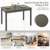 Giantex Dining Table for 4 People, 48″x 29″ Kitchen Table with Wood Legs, Load 330 Lbs, Rectangular Dinner Table for Small Space, Dinette, Apartment, Living Room, Dining Room (Black)(Grey)