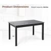 Giantex Dining Table for 4 People, 48″x 29″ Kitchen Table with Wood Legs, Load 330 Lbs, Rectangular Dinner Table for Small Space, Dinette, Apartment, Living Room, Dining Room (Black)(Black)
