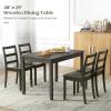 Giantex Dining Table for 4 People, 48″x 29″ Kitchen Table with Wood Legs, Load 330 Lbs, Rectangular Dinner Table for Small Space, Dinette, Apartment, Living Room, Dining Room (Black)(Grey)