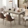 Giantex Dining Table for 6, Rectangular Kitchen Table with 330Lbs Capacity, Stable Structure, 63″ L x 31.5″ W x 30″ H Large Farmhouse Center Tables for Dinner, Dinette, Dining Room, Black(Oak)
