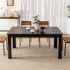 Giantex Dining Table for 6, Rectangular Kitchen Table with 330Lbs Capacity, Stable Structure, 63″ L x 31.5″ W x 30″ H Large Farmhouse Center Tables for Dinner, Dinette, Dining Room, Black(Black)