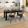 Giantex Dining Table for 6, Rectangular Kitchen Table with 330Lbs Capacity, Stable Structure, 63″ L x 31.5″ W x 30″ H Large Farmhouse Center Tables for Dinner, Dinette, Dining Room, Black(Black)
