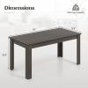 Giantex Dining Table for 6, Rectangular Kitchen Table with 330Lbs Capacity, Stable Structure, 63″ L x 31.5″ W x 30″ H Large Farmhouse Center Tables for Dinner, Dinette, Dining Room, Black(Grey)