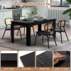 Giantex Dining Table for 6, Rectangular Kitchen Table with 330Lbs Capacity, Stable Structure, 63″ L x 31.5″ W x 30″ H Large Farmhouse Center Tables for Dinner, Dinette, Dining Room, Black(Black)
