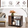 Giantex End Table 3-Tier with Shelves and Wheels for Small Spaces, Stable and Multifunctional Storage Organize Cart for Living Room,Bedroom, Office Nightstand (1, Brown)