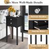 Giantex End Table w/ 2 Drawers Side Table Nightstand Multi-Purpose Accent Table Living Room Bedroom Home Furniture (1, White)(Black)