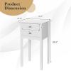 Giantex End Table w/ 2 Drawers Side Table Nightstand Multi-Purpose Accent Table Living Room Bedroom Home Furniture (1, White)(White)