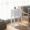 Giantex End Table w/ 2 Drawers Side Table Nightstand Multi-Purpose Accent Table Living Room Bedroom Home Furniture (1, White)(White)
