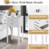 Giantex End Table w/ 2 Drawers Side Table Nightstand Multi-Purpose Accent Table Living Room Bedroom Home Furniture (1, White)(White)