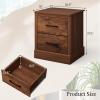 Giantex Farmhouse Nightstand Set of 2, Wood Bedside Table with 2 Storage Drawers, Compact Floor Night Stand, Walnut Accent Sofa Side Table for Bedroom(Walnut)