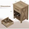 Giantex Farmhouse Nightstand, Wooden Bedside Table with Storage Drawer & Open Shelf, End Side Table, Rustic Night Stand for Small Space Bedroom & Home Office, Natural(1)