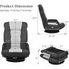 Giantex Floor Gaming Chair, 360 Degree Swivel Floor Chair with Armrests, 6 Adjustable Position, Padded Backrest, Folding Floor Chair Rocker for Games, Lazy Sofa Lounger, Gaming Chair Floor, Black/Gray(Black/Gray)