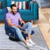 Giantex Floor Gaming Chair, 360 Degree Swivel Floor Chair with Armrests, 6 Adjustable Position, Padded Backrest, Folding Floor Chair Rocker for Games, Lazy Sofa Lounger, Gaming Chair Floor, Black/Gray(Blue/Beige)