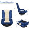 Giantex Floor Gaming Chair, 360 Degree Swivel Floor Chair with Armrests, 6 Adjustable Position, Padded Backrest, Folding Floor Chair Rocker for Games, Lazy Sofa Lounger, Gaming Chair Floor, Black/Gray(Blue/Beige)