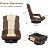Giantex Floor Gaming Chair, 360 Degree Swivel Floor Chair with Armrests, 6 Adjustable Position, Padded Backrest, Folding Floor Chair Rocker for Games, Lazy Sofa Lounger, Gaming Chair Floor, Black/Gray(Brown/Beige)
