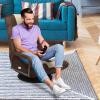Giantex Floor Gaming Chair, 360 Degree Swivel Floor Chair with Armrests, 6 Adjustable Position, Padded Backrest, Folding Floor Chair Rocker for Games, Lazy Sofa Lounger, Gaming Chair Floor, Black/Gray(Brown/Beige)