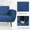 Giantex Foldable Futon Sofa Bed, Convertible Sofa Couch Upholstered Futon Sleeper Sofa, 3-Level Angle Adjustable, Pull Out Futon Bed Ideal for Compact Living Room Apartment, Dorm (Gray)(Navy)