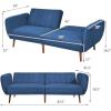 Giantex Foldable Futon Sofa Bed, Convertible Sofa Couch Upholstered Futon Sleeper Sofa, 3-Level Angle Adjustable, Pull Out Futon Bed Ideal for Compact Living Room Apartment, Dorm (Gray)(Navy)