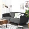 Giantex Foldable Futon Sofa Bed, Convertible Sofa Couch Upholstered Futon Sleeper Sofa, 3-Level Angle Adjustable, Pull Out Futon Bed Ideal for Compact Living Room Apartment, Dorm (Gray)(Grey)