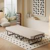 Giantex Folding Bed with Mattress, Rollaway Guest Bed w/ 4 Inch Memory Foam Mattress, Sturdy Metal Frame, Portable Bed Cot Size Easy to Store, Foldable Beds for Adults, Made in Italy(Beige)