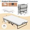 Giantex Folding Bed with Mattress and Top Pillow, Twin Size Portable Guest Beds w/Metal Frame, Storage Pocket, Space-Saving Rollaway Foldable Bed with Memory Foam Mattress for Adults, 75″ x 39″(Twin)